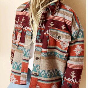 Bozeman Native Cactus Bloom Boho Knit Vintage Jacket SIze: Small